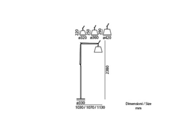Image 1 of Artemide Tolomeo Mega Terra Ø 42 raso – dimmer – condizioni perfette