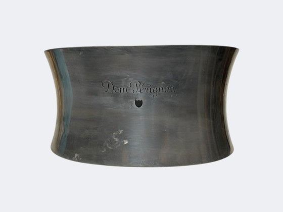 Image 1 of Seau à champagne double Dom Pérignon - Refroidisseur à vin multi-bouteilles vintage en étain poli français