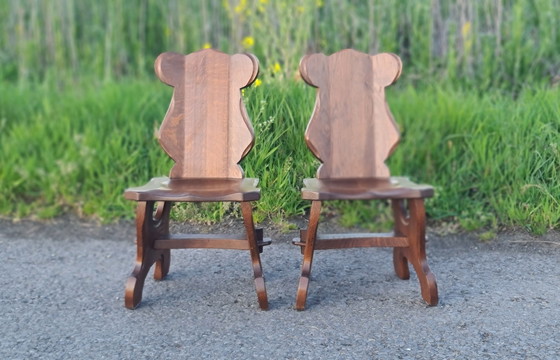 Image 1 of 2 Brutalist high chairs '60