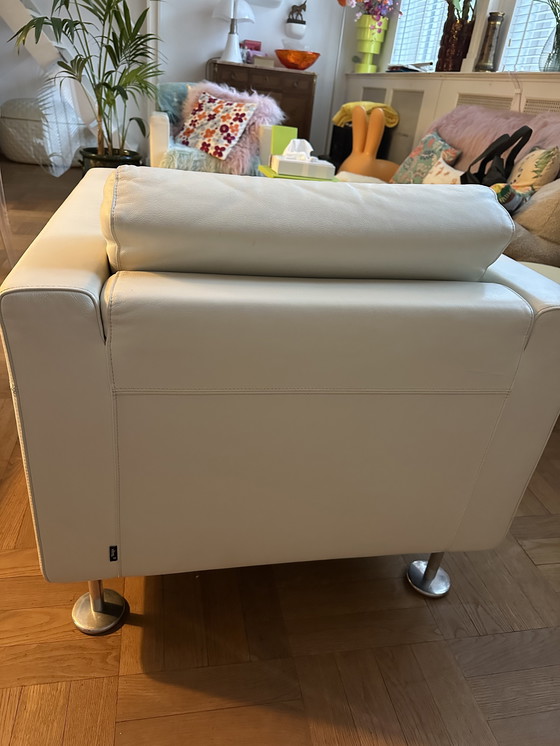 Image 1 of 2x Vitra Park Fauteuils wit leer