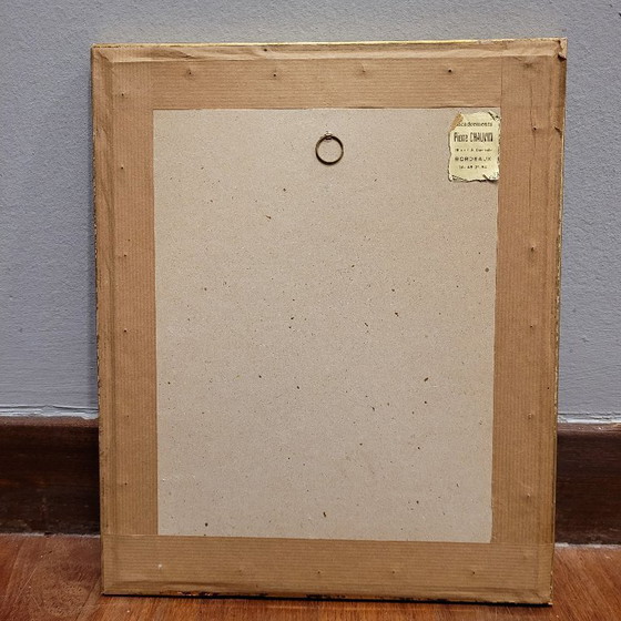 Image 1 of Disegno su carta "Ritratto femminile con margherita", firmato Boiscel, Art Nouveau, circa 1900 - Francia