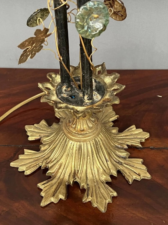 Lampada da tavolo Art Nouveau con paralume in vetro di Murano. – Lampade da tavolo, Bronze, Crystal (photo 7 of 8)