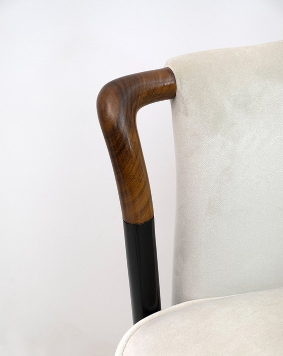 Image 1 of Paire de fauteuils italiens Giorgetti en velours "Progetti", années 1980