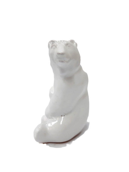Ours en poterie émaillée, figurine en céramique