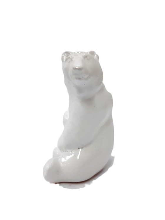 Image 1 of Ours en poterie émaillée, figurine en céramique