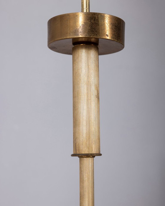 Lampadario vintage anni '50 di design italiano in vetro blu e cristallo. – Glass (photo 15 of 15)