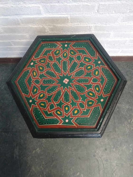 Image 1 of Moroccan side table hand-painted