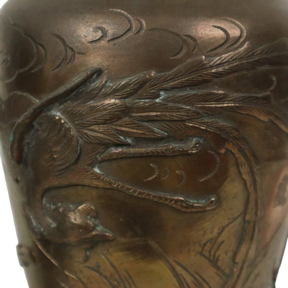 Image 1 of Pair of Japanese Bronze Vases