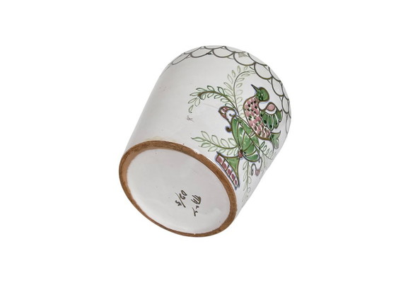 Image 1 of Vintage - ceramic flower pot - Italian - hand-painted - flowers - 60s