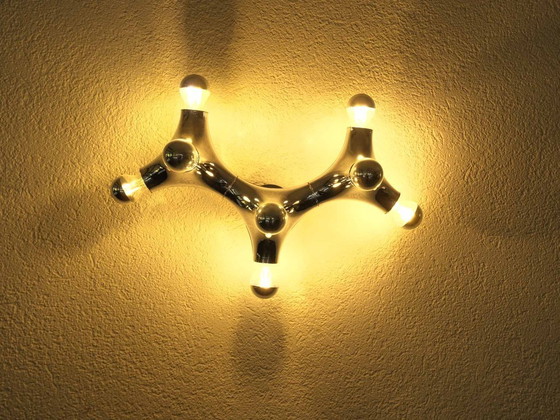 Image 1 of Lampe de plafond vintage Sputnik Gemini, style milieu du XXe siècle, par Gebrüder Cosack | Années 1970