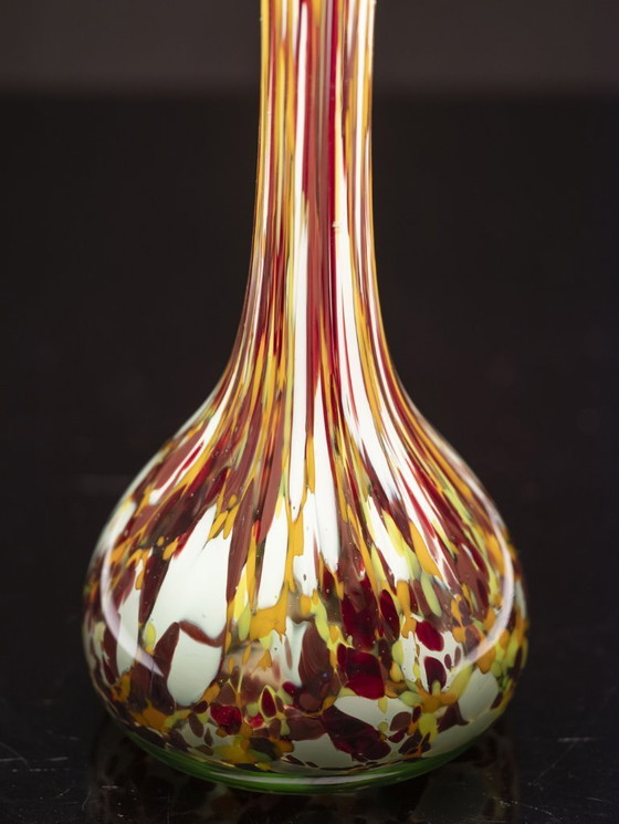 Image 1 of Lampada da tavolo in vetro con paralume in tessuto, anni '60-'70