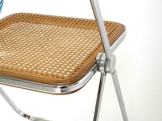 Image 1 of Rare chaise pliante Plia des années 1970 avec canne viennoise, par Giancarlo Piretti pour Castelli