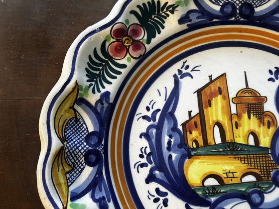 Image 1 of Plat P. Zouilly - Céramique Espagnole Vintage - Diamètre 31 cm