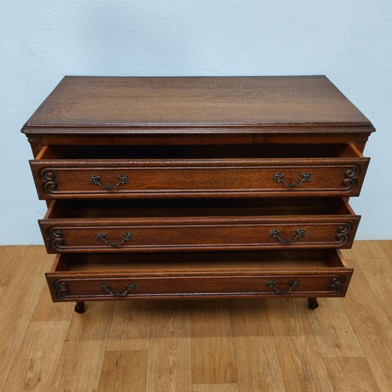 Image 1 of Cassettiera vintage in legno, comò, cassettiera, mobili da bagno