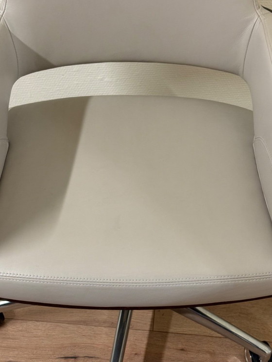 Image 1 of 4x Thonet S845 Design Chair Leather On Wheels