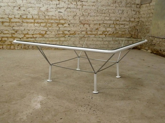 Mesa de centro de Niels Bendtsen, Dinamarca, 1970 – Mesas de centro, Cristal, Metal, Design (photo 3 of 8)