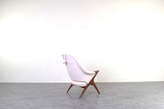 Fauteuil Bravo en teck Mid-Century par Sigurd Ressell pour Hjellegjerde Møbelfabrikk, 1957 – Wood, Wool (photo 5 of 12)