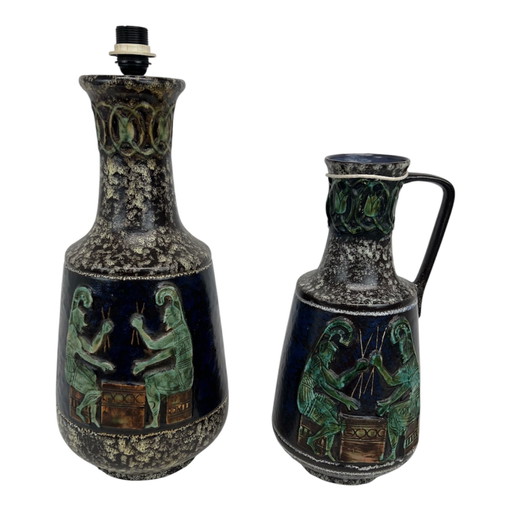 Vintage 1960s table lamp and vase set SKA Malmö Sweden
