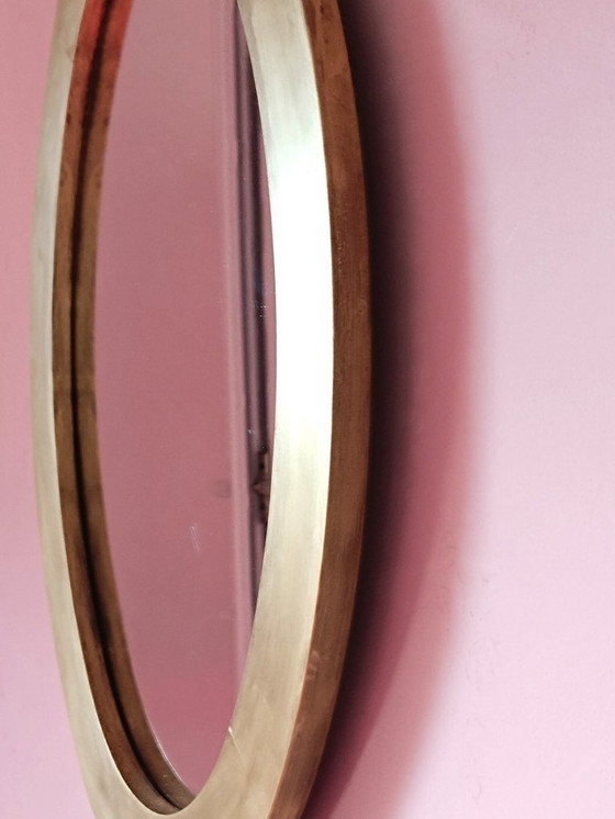Image 1 of Miroir ovale cadre doré