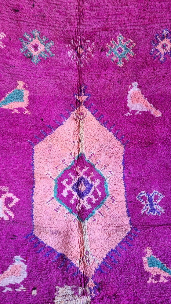 Image 1 of Vintage berber vloerkleed, marokaans tapijt paarse