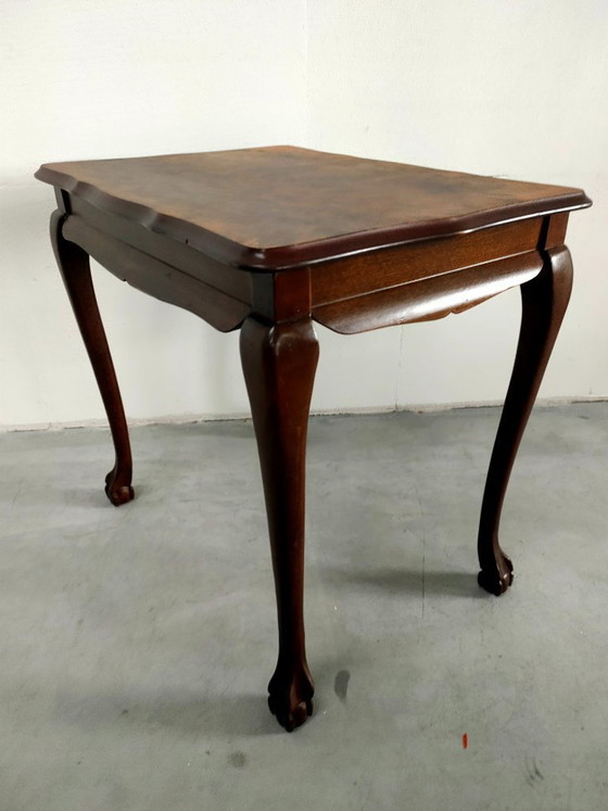 Image 1 of Tavolino antico convertibile con gambe laterali, tavolino da caffè