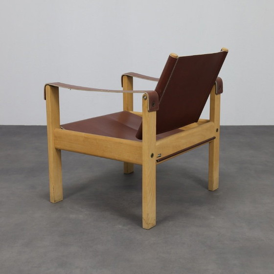 Image 1 of Set van 2 loungestoelen in teak en zadelleer van Karl Heinz Bergmiller voor Escriba, Brazilië, jaren 1970