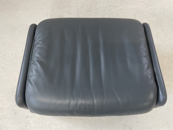 Image 1 of De Sede DS 61 Bank met poef grijs leer vintage