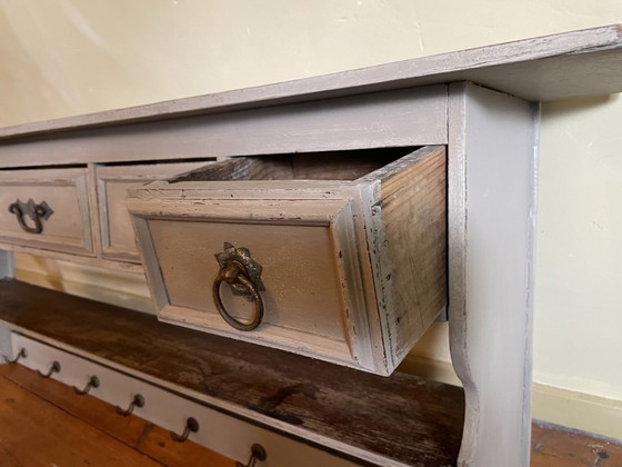 Image 1 of Grande scaffale da parete, scaffale da cucina con ciotole, stile antico francese