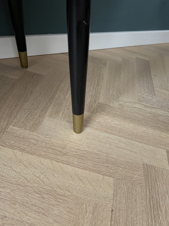 Image 1 of Buffet style rockabilly des années 1950 avec plateau en verre