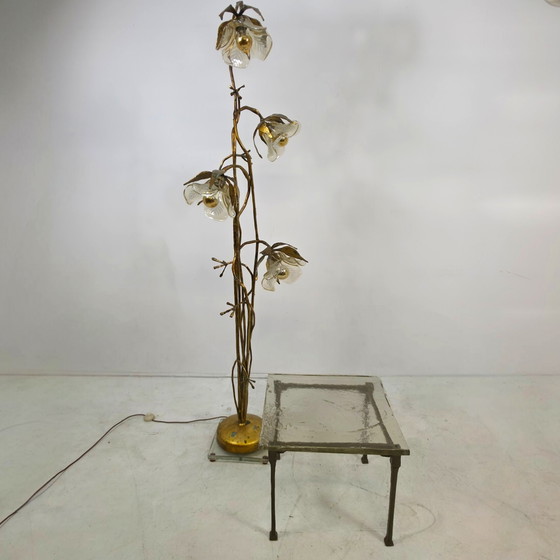Image 1 of XL Poliarte Stehleuchte aus Schmiedeeisen mit Murano-Glas, italienisches Design der 70er Jahre