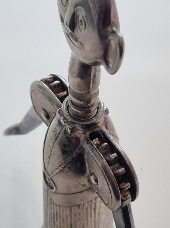 Sacacorchos de diseño "Pierre el Sommelier", Aldo Colombo, Italia, 1984. – Accesorios de cocina, Metal (photo 5 of 9)