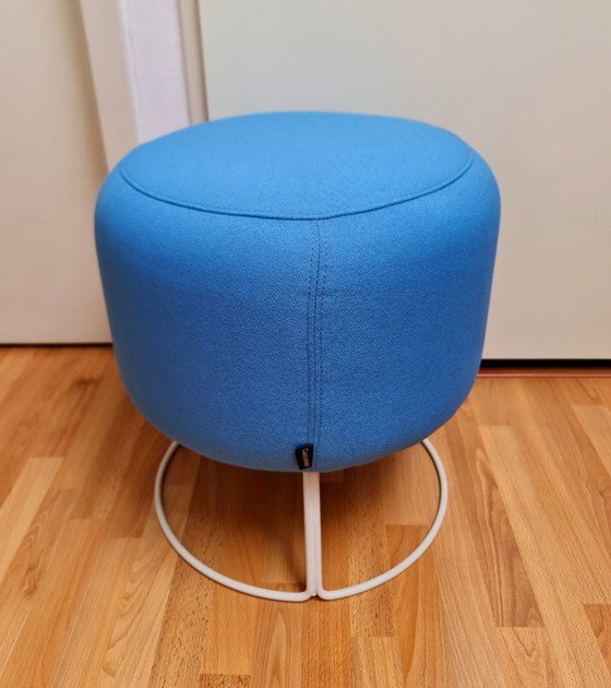 Image 1 of Cascando pouf hocker model Paddy azure blue good condition