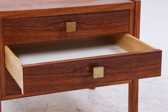 Image 1 of Prachtig vintage nachtkastje 60s | Mid Century houten nachtkastje met laden palissander opslag #07-47