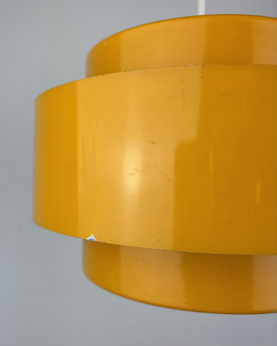 Image 1 of Space Age Ceiling Lamp, Fog & Mørup, 1960s Yellow, Denmark, Minimalistic Design, Retro-Futuristic Lamp, Sputnik Design Jo Hammer