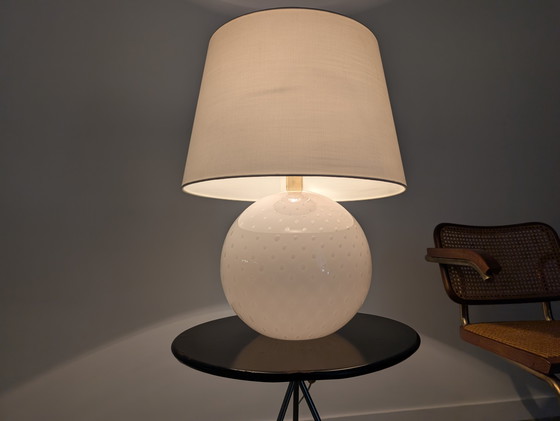 Image 1 of Set van 3 Murano glazen gloeilampen in roze en wit, Italië, 1970