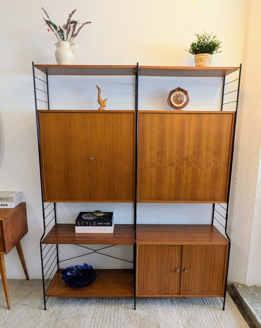 Vintage modulair vrijstaand wandsysteem van WHB 