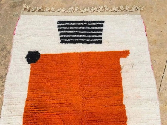 Handmade rug 200x300 cm, wool, orange, Morocco – Rugs & carpets, Cotton, Modern (photo 7 of 10)