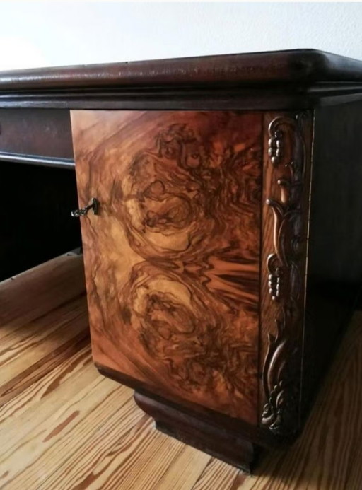 Art Deco Directiebureau Uit Wortelnotenhout (Burl Walnut) – Other (photo 2 of 5)