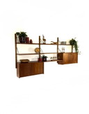 Sistema di pareti modulari in teak danese vintage anni '60