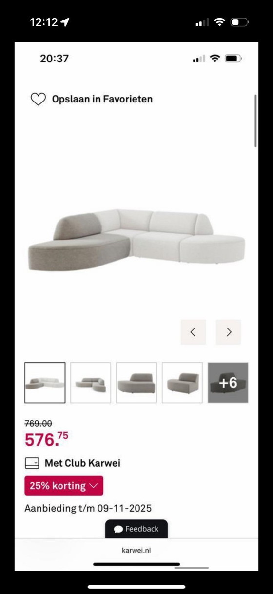 Image 1 of Divano angolare modulare color talpa Karwei "Lieve"