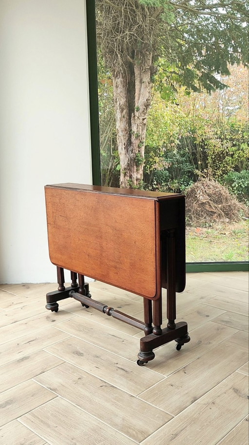 English mahogany wood folding table vintage