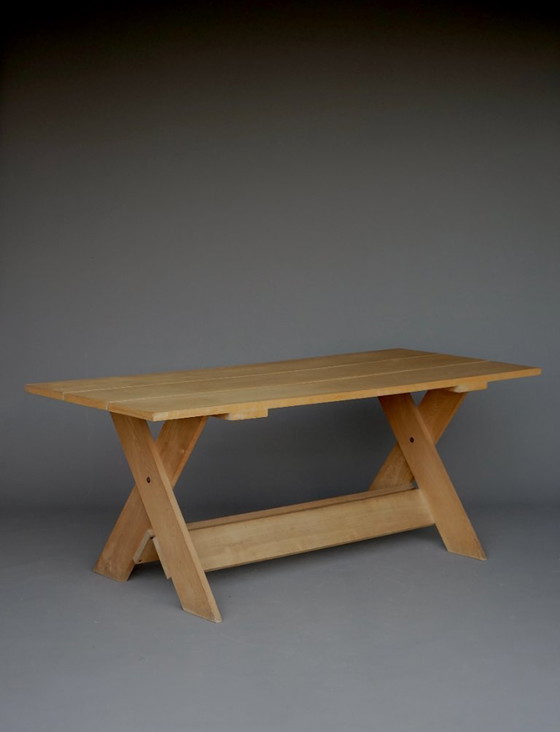 Image 1 of Un raro tavolo da pranzo 'Crate' di Gerrit Rietveld per Cassina, anni '80