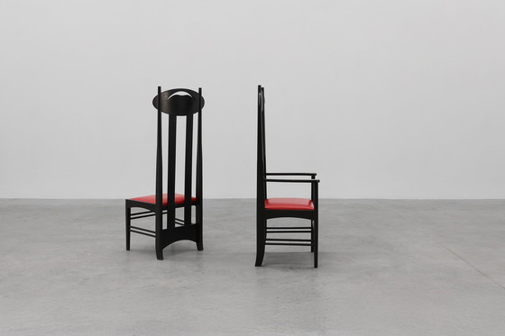 Image 1 of Pair of Argyle Chairs by Charles Rennie Mackintosh for Atelier International, Italy 1970s