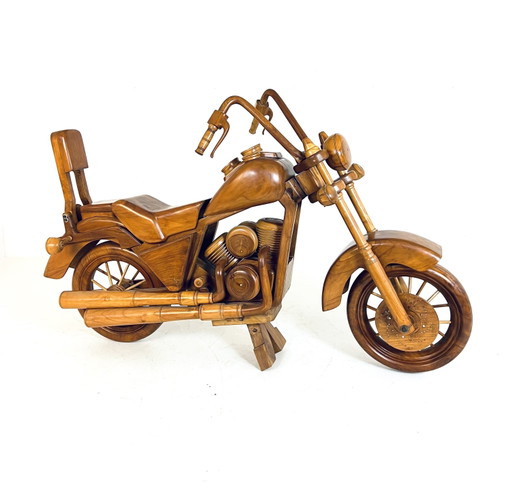 Massief 1:1 Teakhouten Harley Davidson ‘70