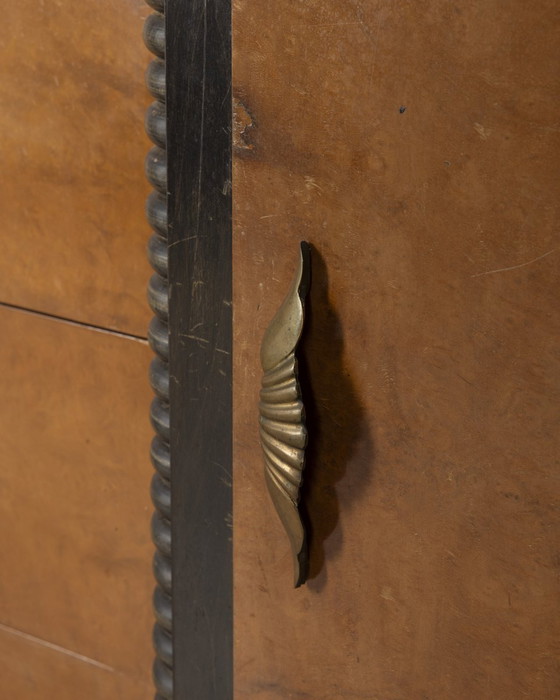 Image 1 of Credenza vintage anni '40 in legno e vetro, design Art Deco italiano