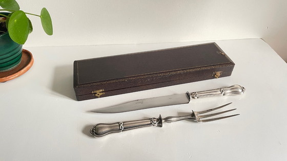 Image 1 of COUVERTS à Viande Argent et Métal argenté PARIS France