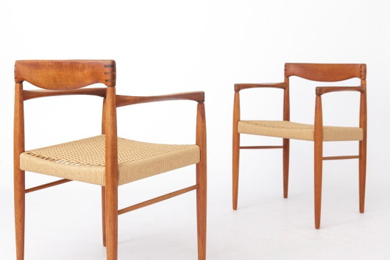 Coppia di poltrone H.W. Klein per Bramin | Poltrone danesi in teak e corda di carta | Stile Mid-Century (photo 5 of 11)