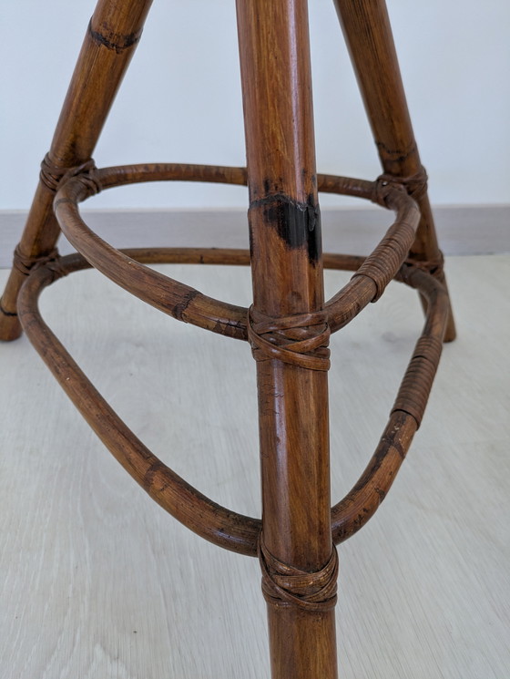 Image 1 of Salon en bambou - Fauteuils, table basse et porte-manteau - Vintage