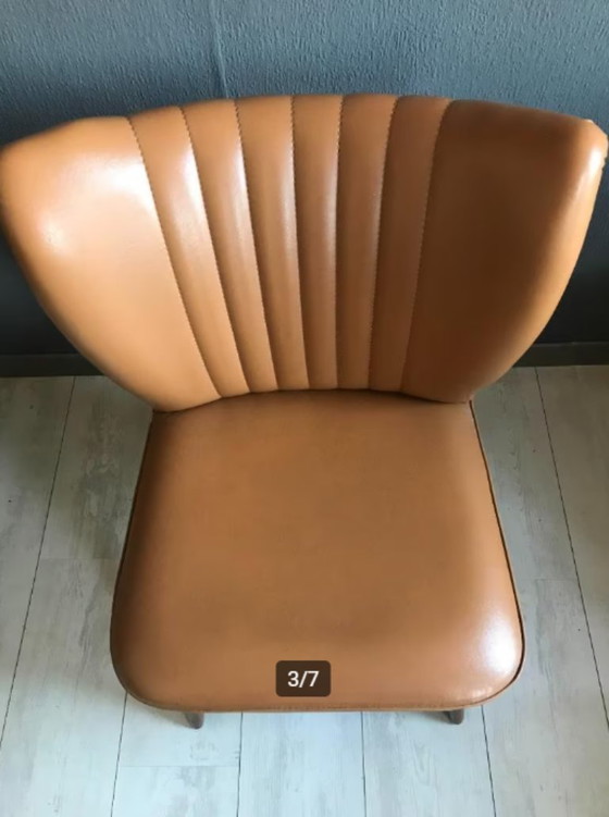 Image 1 of Vintage cocktail stoel leer, jaren '60