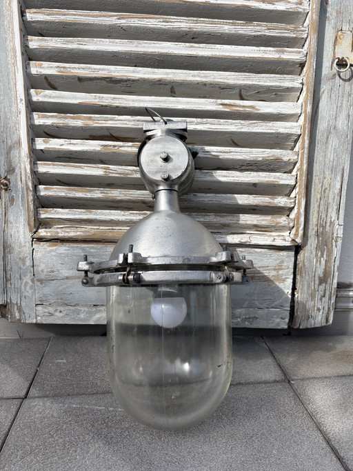 Vintage bunker ceiling light in industrial style